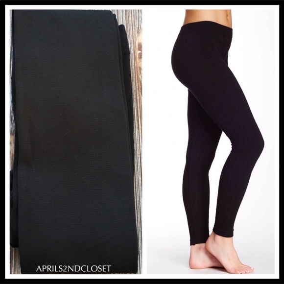 BLACK FLEECE LINED LEGGINGS - Picture 6 of 8